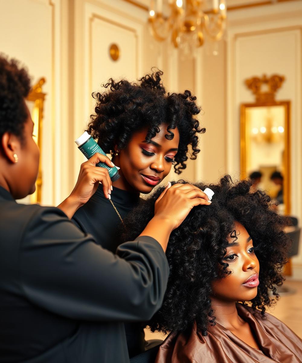 Soin capillaire nourrissant sur cheveux naturels
